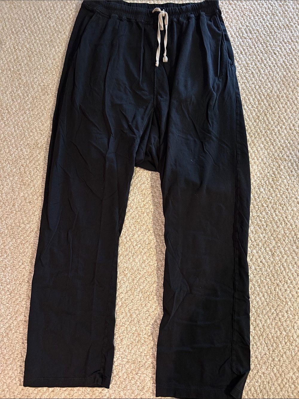 Rick Owens DRKSHDW unisex Black Drawstring Lounge Pants